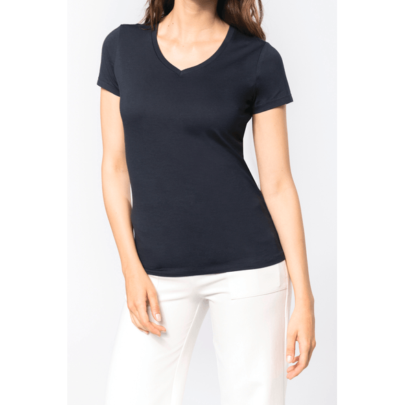 Kariban | Supima Kurzarm-T-Shirt mit V-Ausschnitt für Damen